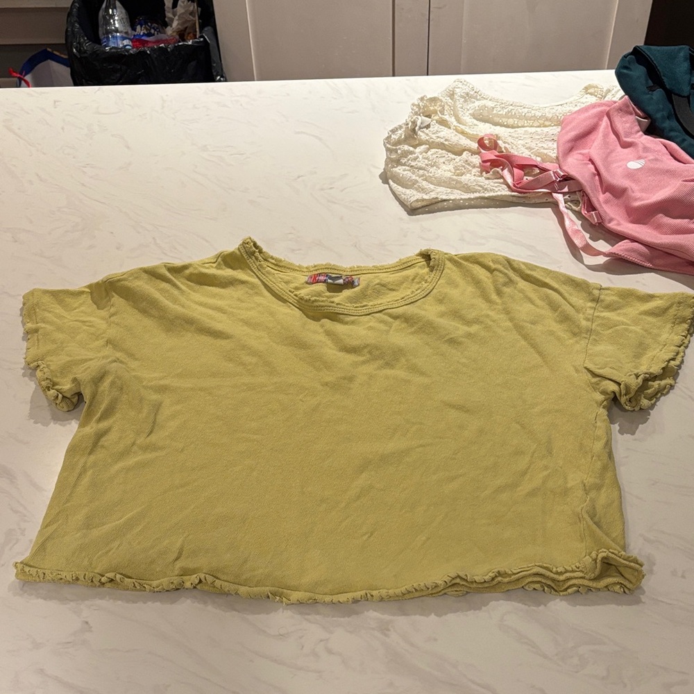 Urban Outfitters Chartruse Green Crop Tee — Cotton